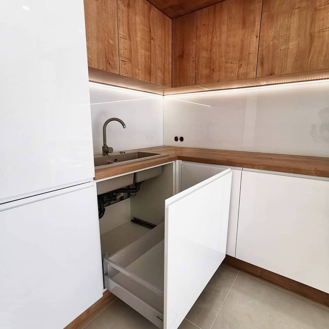 Белый кухонный гарнитур-Кухня МДФ в эмали «Модель 631»-фото5