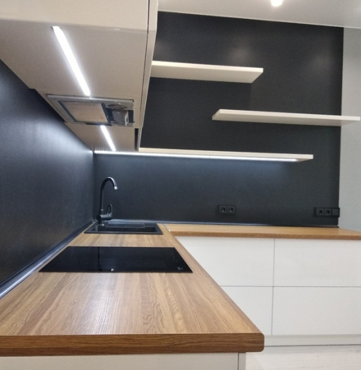 Белый кухонный гарнитур-Кухня МДФ в эмали «Модель 443»-фото3