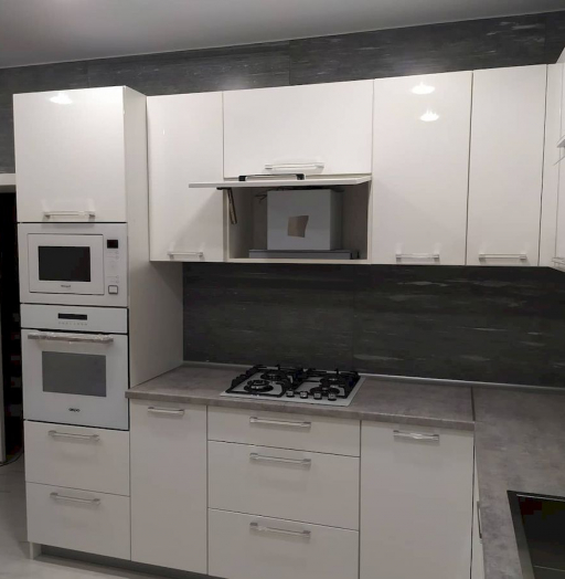 Белый кухонный гарнитур-Кухня МДФ в ПВХ «Модель 211»-фото7